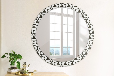 Round decorative wall mirror Triangles geometry