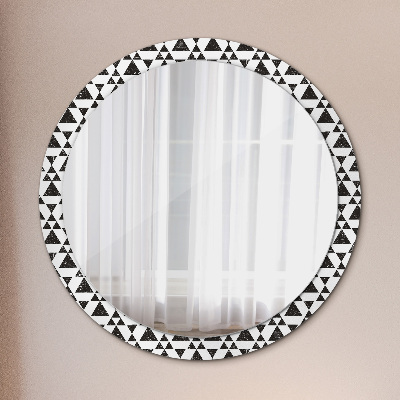 Round decorative wall mirror Triangles geometry