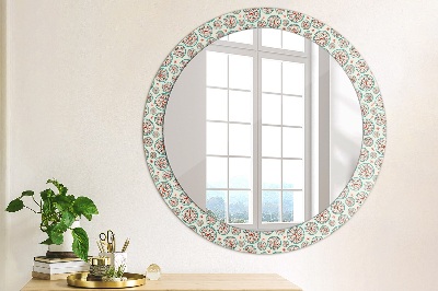 Round decorative wall mirror Boho pattern