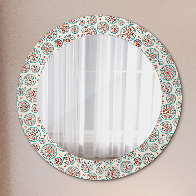 Round decorative wall mirror Boho pattern