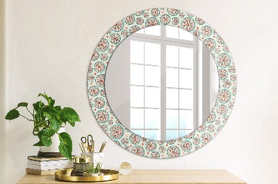 Round decorative wall mirror Boho pattern