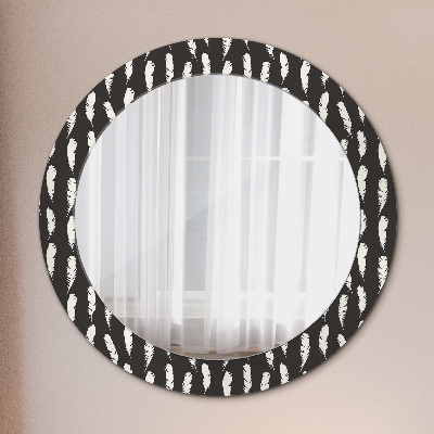 Round decorative wall mirror Feathers