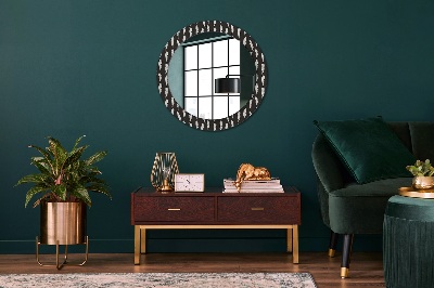 Round decorative wall mirror Feathers