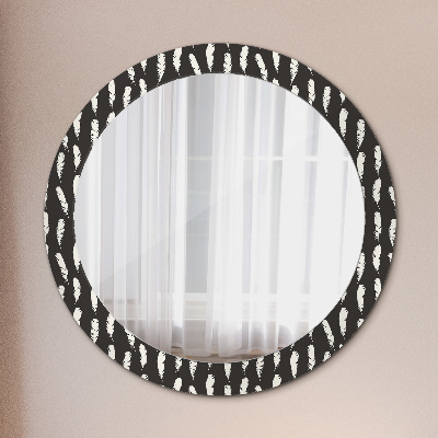 Round decorative wall mirror Feathers