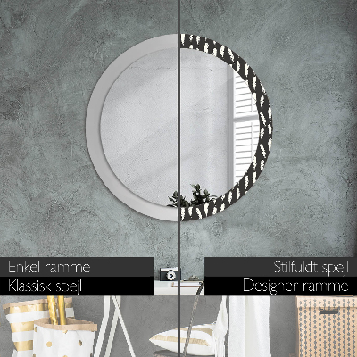 Round decorative wall mirror Feathers