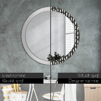 Round decorative wall mirror Feathers