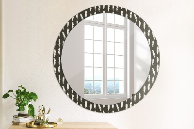 Round decorative wall mirror Feathers