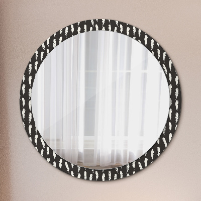 Round decorative wall mirror Feathers