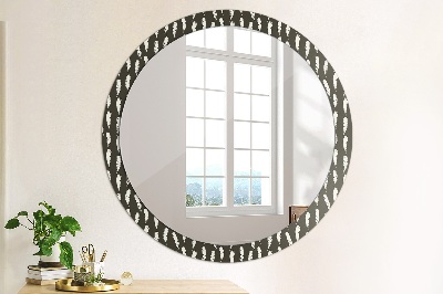 Round decorative wall mirror Feathers