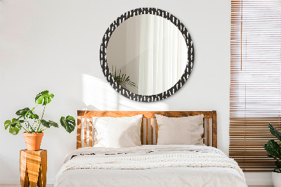 Round decorative wall mirror Feathers