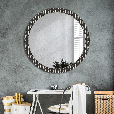 Round decorative wall mirror Feathers