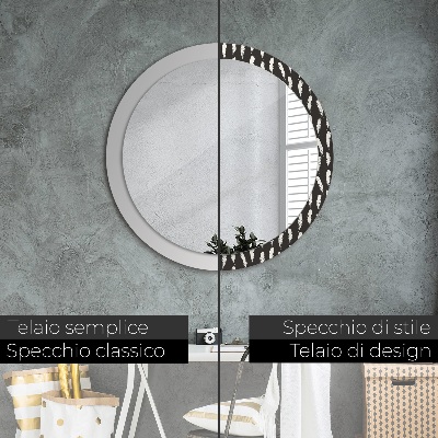 Round decorative wall mirror Feathers