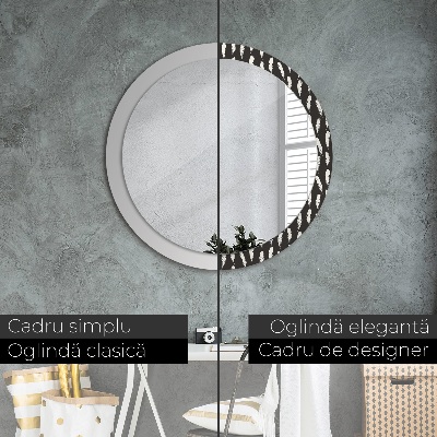 Round decorative wall mirror Feathers