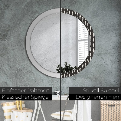 Round decorative wall mirror Feathers