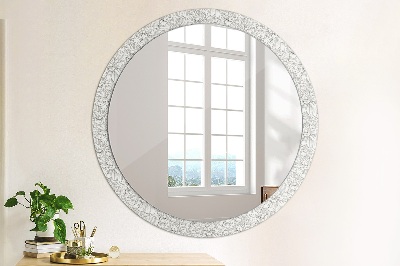 Round decorative wall mirror Lotus flowers