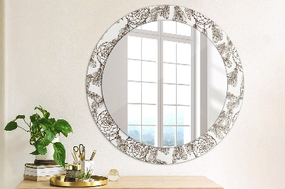 Round decorative wall mirror Dreamcatcher feathers