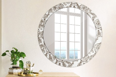 Round decorative wall mirror Dreamcatcher feathers