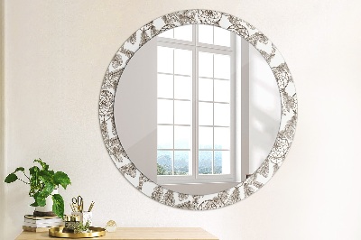 Round decorative wall mirror Dreamcatcher feathers