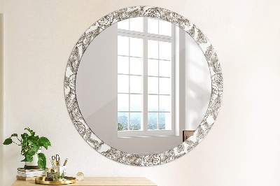 Round decorative wall mirror Dreamcatcher feathers