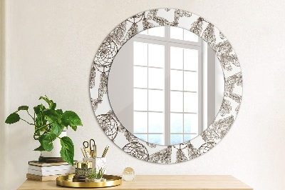 Round decorative wall mirror Dreamcatcher feathers