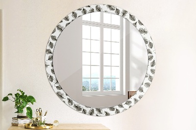 Round decorative wall mirror Feathers