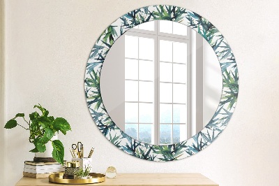 Round mirror decor Blue palms