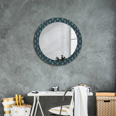 Round mirror decor Floral pattern