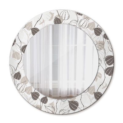 Round decorative wall mirror Abstract floral