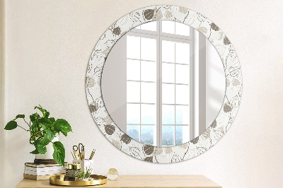 Round decorative wall mirror Abstract floral