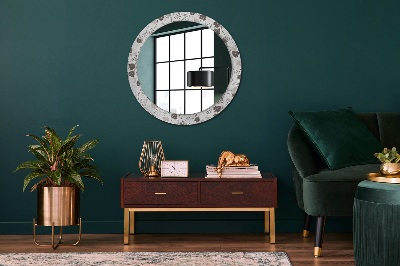 Round decorative wall mirror Abstract floral