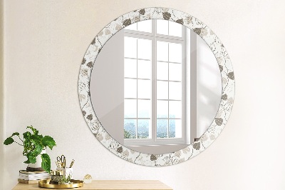 Round decorative wall mirror Abstract floral