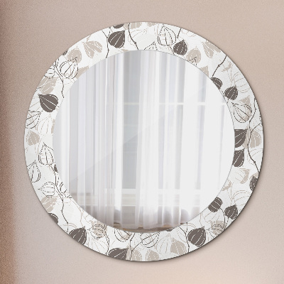 Round decorative wall mirror Abstract floral