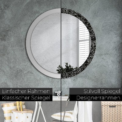 Round decorative wall mirror Geometric pattern