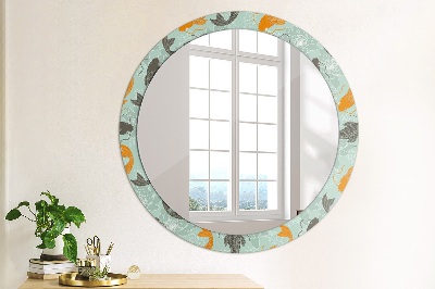 Round decorative wall mirror Chinese carp