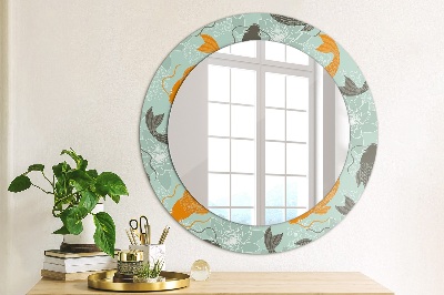 Round decorative wall mirror Chinese carp