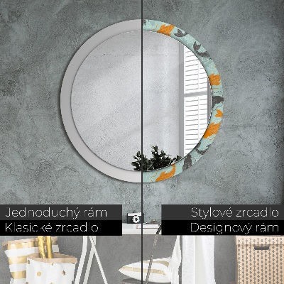 Round decorative wall mirror Chinese carp