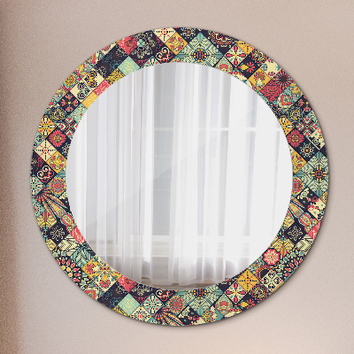 Round decorative wall mirror Ethnic floral