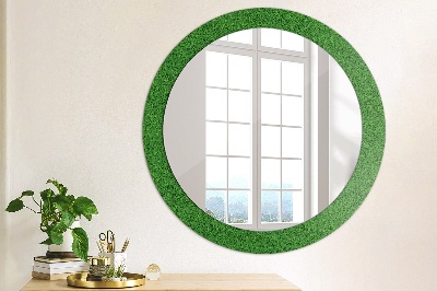 Round decorative wall mirror Green grass