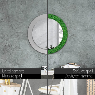 Round decorative wall mirror Green grass