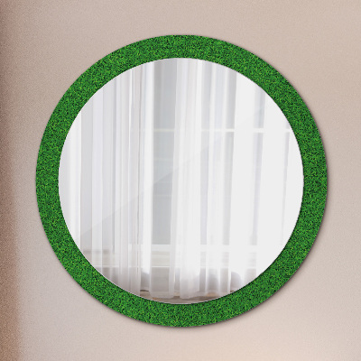 Round decorative wall mirror Green grass