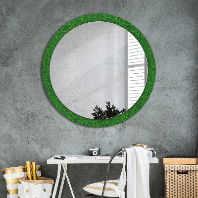 Round decorative wall mirror Green grass