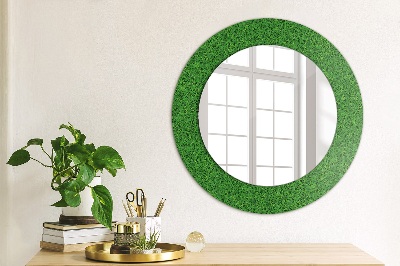 Round decorative wall mirror Green grass