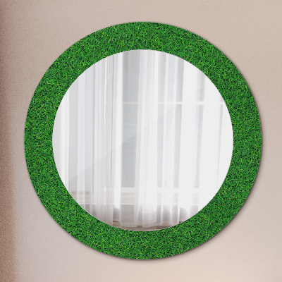 Round decorative wall mirror Green grass