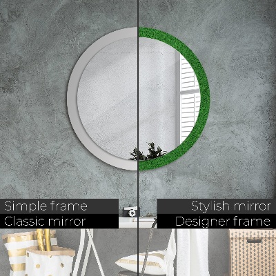 Round decorative wall mirror Green grass