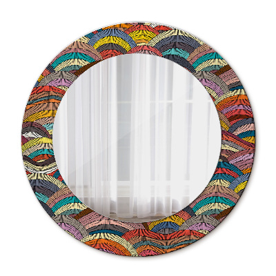 Round mirror printed frame Bohemian ornament