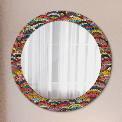 Round mirror printed frame Bohemian ornament