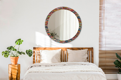 Round mirror printed frame Bohemian ornament