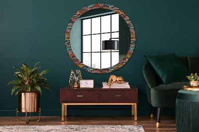 Round mirror printed frame Bohemian ornament