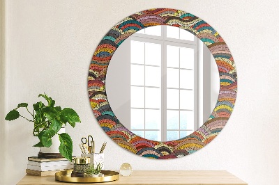 Round mirror printed frame Bohemian ornament