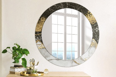 Round decorative wall mirror Marble and gold